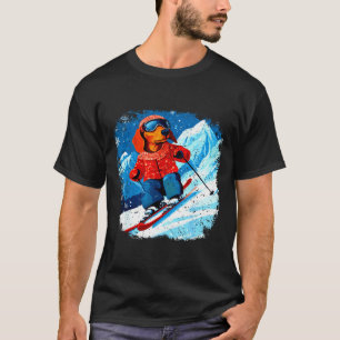 ダックスフンド スキー Tシャツ