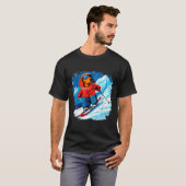 ダックスフンド スキー Tシャツ (正面フル)