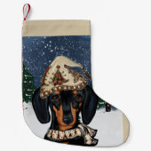 ダックスフンド スモールクリスマスストッキング (正面)
