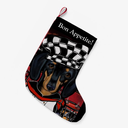 ダックスフンド スモールクリスマスストッキング (正面 (吊り時))