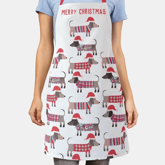 ダックスフンド ソーセージ犬 クリスマス ホリデー エプロン