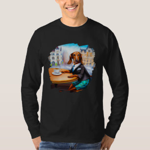 ダックスフンド チウィーニー ウィーナードッグ 貴族 カフェ コフ Tシャツ