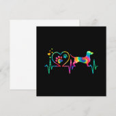 ダックスフンド ドキシー ウィーニー ママ パパ ハートビート ギフト 招待状 (正面/裏面)