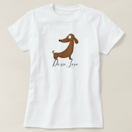 ダックスフンド(ドキシー) ラブ Tシャツ (デザイン正面)