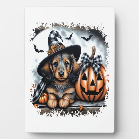 ダックスフンド・ハロウィン フォトプラーク (正面)