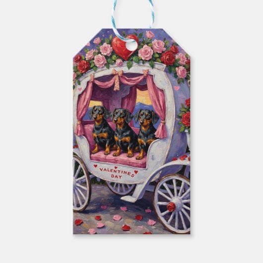 ダックスフンド バレンタインデー ギフトタグ (正面)