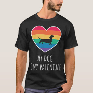 ダックスフンド バレンタインデー 僕の犬は僕の恋人 Tシャツ