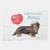 ダックスフンド バレンタイン キッチンタオル (横)