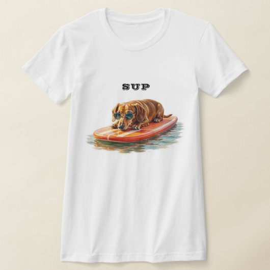 ダックスフンド パドルボード Tシャツ (レイダウン)
