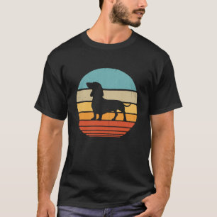 ダックスフンド ビンテージ シルエット レトロ ギフト 犬好き Tシャツ