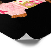 ダックスフンド ピンクリボン 乳がん啓発 ポスター (角)