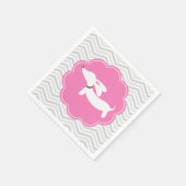 ダックスフンド ピンク ベビーシャワー パーティー ナプキン スタンダードカクテルナプキン (角)