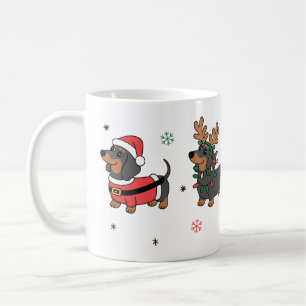 ダックスフンド ペット犬 クリスマス コーヒーマグカップ