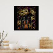 ダックスフンド ポスター (キッチン)