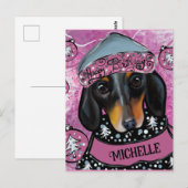 ダックスフンド ポストカード (正面/裏面)