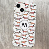 ダックスフンド モノグラム iPhoneケース
