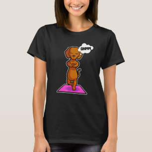 ダックスフンド ヨガ ポーズ スポーツ 体操 オーム ハートビート Tシャツ