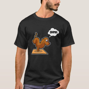 ダックスフンド ヨガ ポーズ スポーツ 体操 オーmmm ハートビート tシャツ
