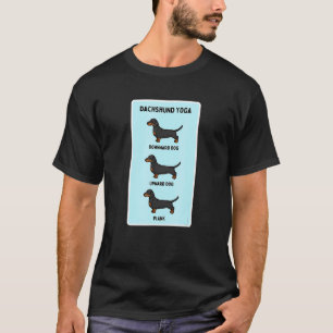 ダックスフンド ヨガ 面白いペットオーナージョーク プランクエクササイズ Tシャツ