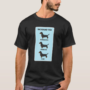 ダックスフンド ヨガ 面白い ペット飼い主 ジョーク プランク エクササイズ Tシャツ