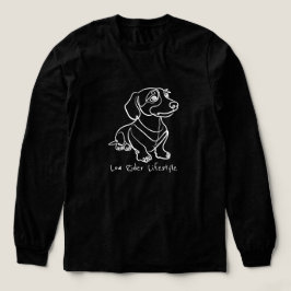 ダックスフンド ラインアート - ローライダーライフスタイル トライブレンドTシャツ