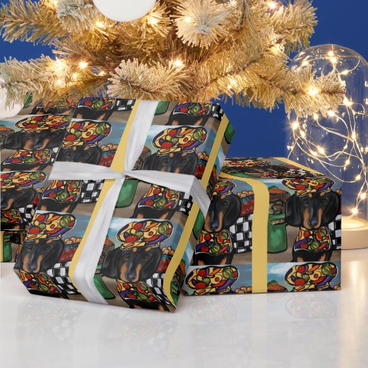 ダックスフンド ラッピングペーパー (クリスマス)