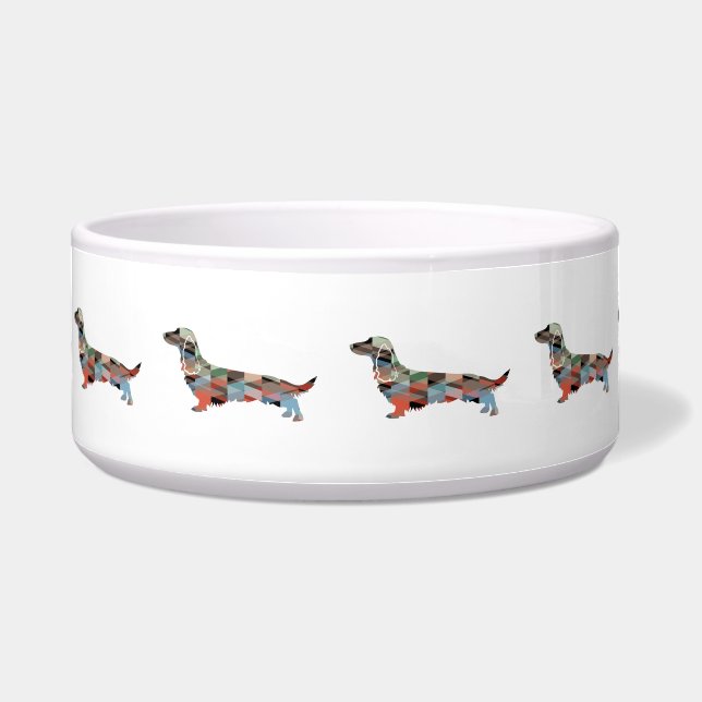 ダックスフンド ラフコート ジオ シルエット プラッド ボウル (正面)