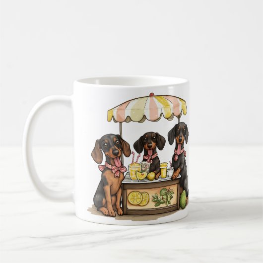 ダックスフンド レモネードスタンド コーヒーマグカップ (左)