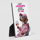 ダックスフンド ワイン愛飲家 フォトプラーク (側面)