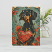 ダックスフンド ヴィンテージ バレンタインデー シーズンカード (スタンド正面)