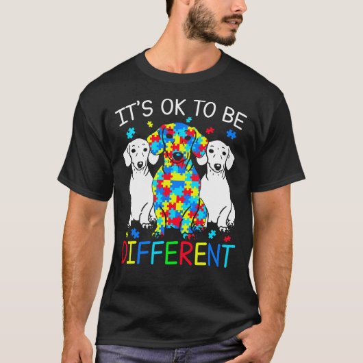ダックスフンド 個性を大切に 自閉症啓発 Tシャツ (正面)
