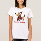ダックスフンド 冬の犬Tシャツ Tシャツ (正面)