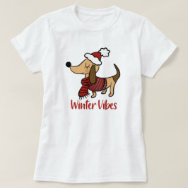 ダックスフンド 冬 犬 Tシャツ