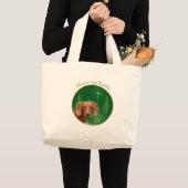 ダックスフンド 地球上の平和 ラージトートバッグ (正面(商品))