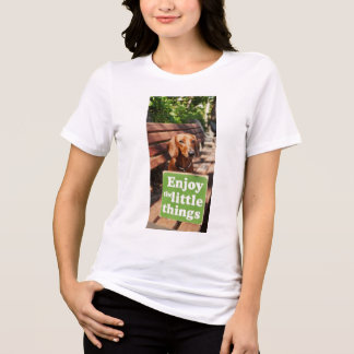 ダックスフンド 小さなことに幸せを見つけよう トライブレンドＴシャツ