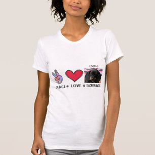 ダックスフンド 愛好家のためのTシャツ 平和 愛 Tシャツ