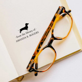 ダックスフンド 犬好きの図書館から ラバースタンプ