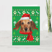 ダックスフンド 犬 クリスマス ひどい カード (正面)