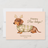 ダックスフンド 犬 クリスマス チェック柄 スウェーター 写真 (正面)