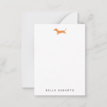 ダックスフンド 犬 個人用 フラット ノートカード