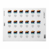 ダックスフンド 短毛 - シルエット 1 ラベル (フルシート)