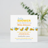 ダックスブルーお洒落ドットボーイベビーシャワー招待状 招待状 (スタンド正面)