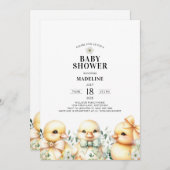 ダックスベビー男女兼用シャワー招待状 招待状 (正面/裏面)