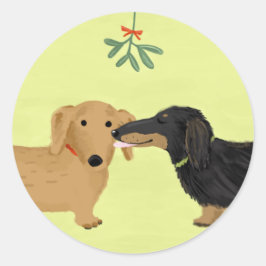 ダックスミスタントーキス | Christmas Wiener Dogs ラウンドシール