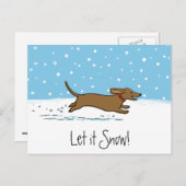 ダックスユント – ハッピーウィーナードッグホリデイ シーズンポストカード (正面/裏面)