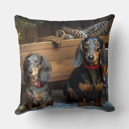 ダックスワイスレイクリスマスデコール クッション (裏面)