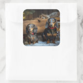 ダックスワイスレイクリスマスデコール スクエアシール (バッグ)