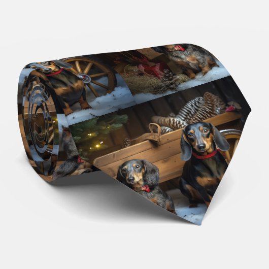 ダックスワイスレイクリスマスデコール ネクタイ (ロール)