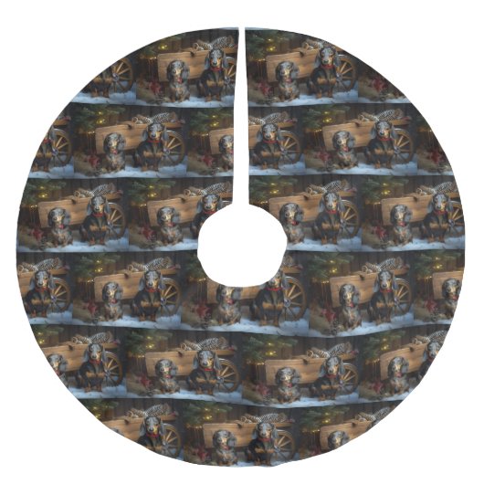 ダックスワイスレイクリスマスデコール ブラッシュドポリエステルツリースカート (正面)