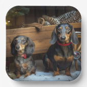 ダックスワイスレイクリスマスデコール ペーパープレート (正面)